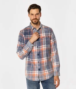 Koszula regular w kratę WILL 9339 ORANGE INDIGO-XXL - Koszule męskie - miniaturka - grafika 1
