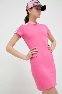 Sukienki - adidas sukienka kolor różowy mini dopasowana - grafika 1