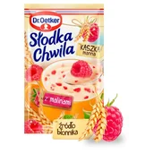 Budyń - Dr Oetker Kaszka manna z kawałkami owoców smak malinowy Słodka Chwila 49 g - miniaturka - grafika 1