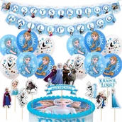 Balony i akcesoria - DUŻY ZESTAW URODZINOWY KRAINA LODU BALONY TOPPERY GIRLANDA NA IMPREZE - miniaturka - grafika 1