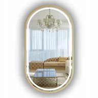 Lustra - LUSTRO PODŚWIETLANE ŁAZIENKOWE OWALNE ZŁOTE 100x35 CM - miniaturka - grafika 1