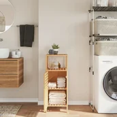 Szafki łazienkowe - vidaXL Szafka łazienkowa z półką, 36x33x87 cm, bambus - miniaturka - grafika 1