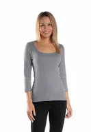 Bluzki damskie - Bluzka damska z głębokim dekoltem szara/Golden queen - miniaturka - grafika 1