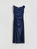 Sukienki - Reserved - Welurowa sukienka maxi - granatowy - miniaturka - grafika 1