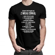 Koszulki męskie - Prezent na dzień ojca dzień taty Koszulkowy, Koszulka prezent dla taty, Zasady spotykania się z moją córką, rozmiar M - miniaturka - grafika 1