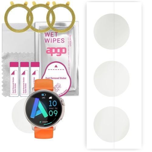3x folia ochronna hydrożelowa MATOWA do Rubicon RNCF12 - apgo Smartwatch Hydrogel MATTE Protection Ochrona na ekran smartwatcha