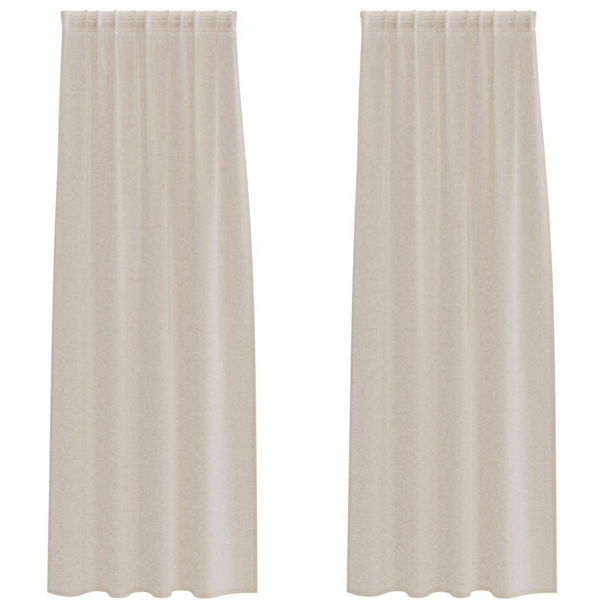 vidaXL Zasłony z zasłonami 2 pcs Piasek 140 x 225 cm Poliester