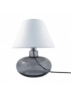 Zuma Line Szklana LAMPA stołowa MERSIN 5515WH abażurowa LAMPKA stojąca biała grafitowa 5515WH - Lampy stojące - miniaturka - grafika 1
