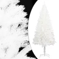 Choinki - vidaXL Sztuczna choinka ze stojakiem, biała, 120 cm, PE - miniaturka - grafika 1