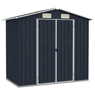 vidaXL Szopa ogrodowa, antracytowa, 205x129x183 cm, stal galwanizowana - Altany ogrodowe - miniaturka - grafika 1