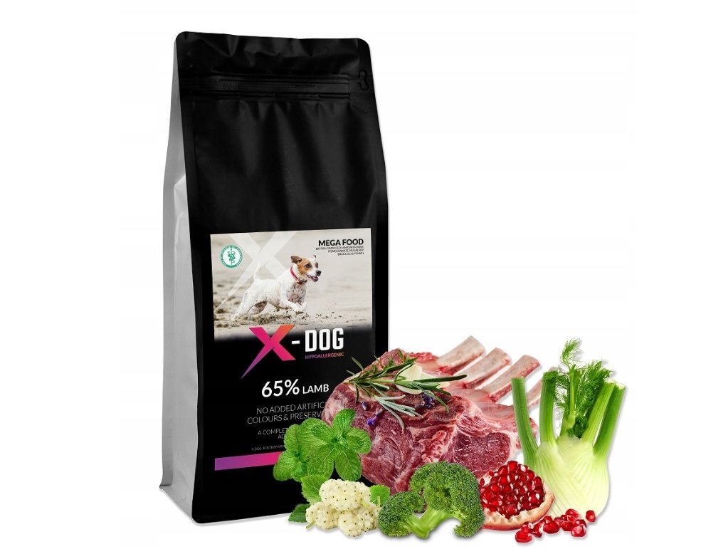 X-DOG MEGA FOOD ADULT M/L BRYTYJSKA JAGNIĘCINA 2KG