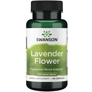 Swanson - Kwiat Lawendy, 400mg, 60 kapsułek - Suplementy naturalne - miniaturka - grafika 1