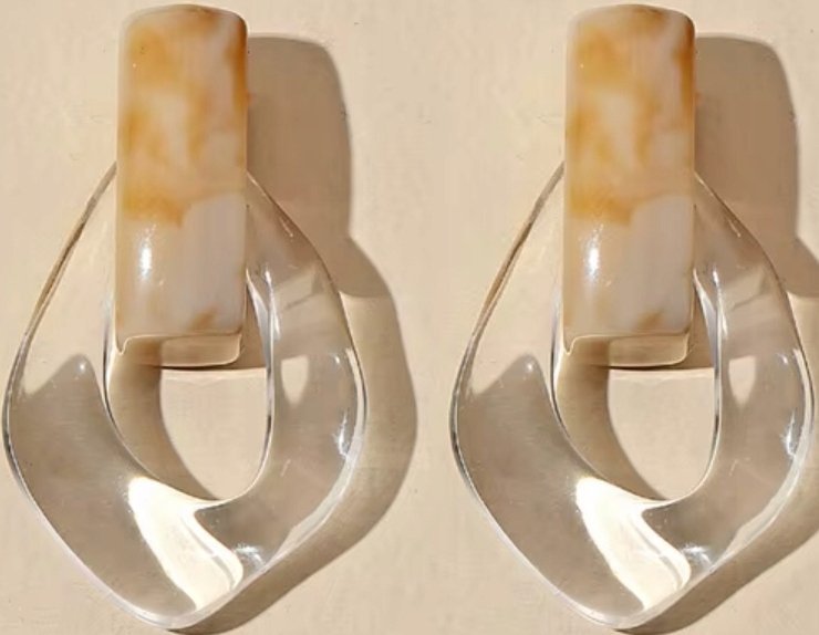 Nowoczesne Kolczyki Akrylowe Przezroczyste Stylowe Modne Eleganckie