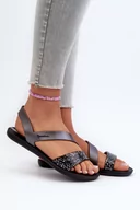 Sandały damskie - Sandały Damskie Czarno-Srebrne 82429 Ipanema Vibe Sandal Fem - Zazoo - miniaturka - grafika 1
