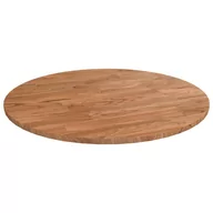 Blaty meblowe i parapety okienne - Okrągły blat do stolika, jasnobrązowy, Ø40x1,5 cm, lity dąb - miniaturka - grafika 1