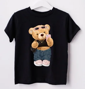 koszulka z misiem - Koszulki dla dziewczynek koszulka z misiem - Koszulki dla dziewczynek - miniaturka - grafika 1