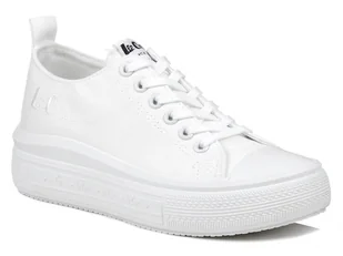 Trampki damskie całe białe Lee Cooper 3221 na platformie tekstylne-38 - Trampki damskie - miniaturka - grafika 1