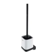 Akcesoria do wc - Nimco Maya - Szczotka toaletowa z uchwytem, ceramika biała/czarny mat MAC 29094KN-90 - miniaturka - grafika 1