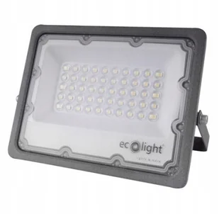 Halogen Naświetlacz Led Zimny 50W 6500K 5000LM Czarny Ecolight IP65 - Lampy pozostałe - miniaturka - grafika 1