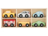 Samochody i pojazdy dla dzieci - Lupilu Zestaw 6 drewnianych samochodzików Pojazdy miejskie - miniaturka - grafika 1