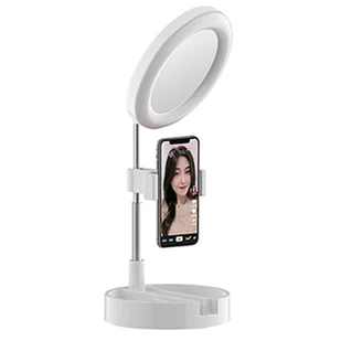 Strado Lampa biurkowa składana uchwyt tripod selfie stick LED G3 (Biała) DNRINGLEDG3.WHITE - Selfie stick - miniaturka - grafika 1