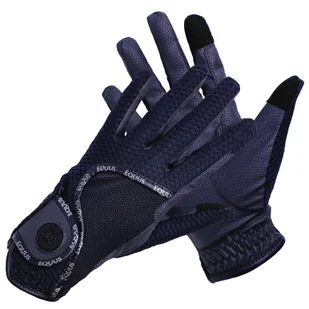 Equus Care Rękawiczki jeździeckie Soft Mesh Navy letnie - Rękawiczki jeździeckie - miniaturka - grafika 1