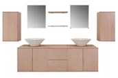 Inne meble do łazienki - Zestaw podwieszanych beżowych mebli łazienkowych B8-L59 - miniaturka - grafika 1