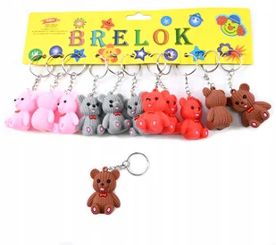 Miś Z Kokardką Brelok Do Kluczy Zawieszka Do Plecaka Torebki Zestaw 12Szt - Breloki - miniaturka - grafika 1