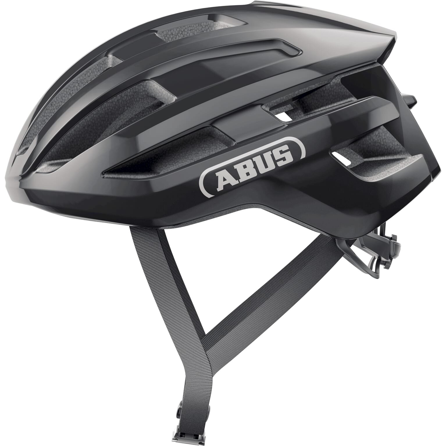 Abus PowerDome Shiny Black L Kask rowerowy