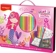 Zestawy szkolne - Zestaw artystyczny Keyroad Mermaid różowy 65 elementów - miniaturka - grafika 1