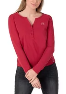 Koszule damskie - Timezone Damska koszula z długim rękawem Henley, Błyszczący czerwony melanż, XXL - miniaturka - grafika 1