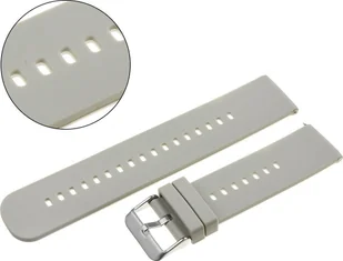 AlleTime Pasek uniwersalny 18 mm silikonowy szary, zapinka srebrna + teleskopy - Akcesoria do smartwatchy - miniaturka - grafika 1