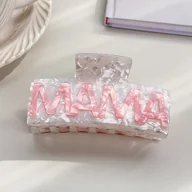 Ozdoby do włosów - TEMU 1 Szt. Elegancki Akrylowy Spinki Do Włosów „MAMA” Dla Kobiet - Styl Vintage, Duży, Modny Akcesorium Do Włosów, Idealny Prezent Na Dzień Lub - miniaturka - grafika 1