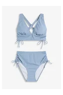Stroje kąpielowe - bonprix Bikini bustier (2 części) ze skrzyżowanymi ramiączkami fioletowy - miniaturka - grafika 1