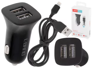 L-BRNO Ładowarka samochodowa Dual USB + Lightning - Ładowarki samochodowe - miniaturka - grafika 1
