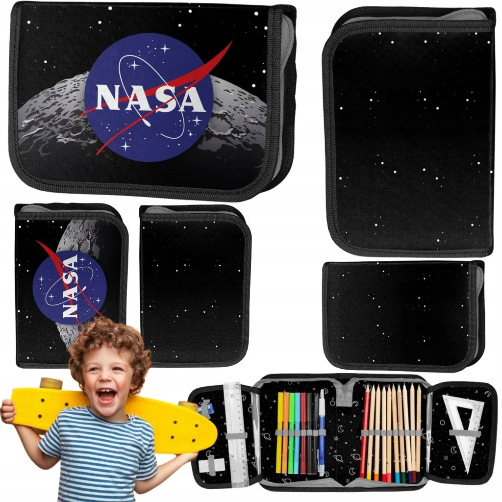 PIÓRNIK SZKOLNY ROZKŁADANY POJEDYŃCZY ROZKŁADANY NASA POJEMNY DO SZKOŁY