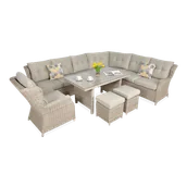 Meble ogrodowe - Zestaw Mebli Ogrodowych Wypoczynkowych Technorattan TRIVENTO Narożnik Taras - miniaturka - grafika 1