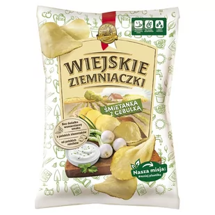 Wiejskie Ziemniaczki Chipsy ziemniaczane śmietanka z cebulką 130 g - Chipsy - miniaturka - grafika 1