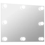 Lustra - vidaXL Lustro ścienne z lampkami LED, bez ramy, prostokątne, szklane - miniaturka - grafika 1
