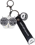 Breloki - Brelok do kluczy WONDERFUL DAY Kot w okularach biały 5,2 x 4,5 cm BRL331B - miniaturka - grafika 1