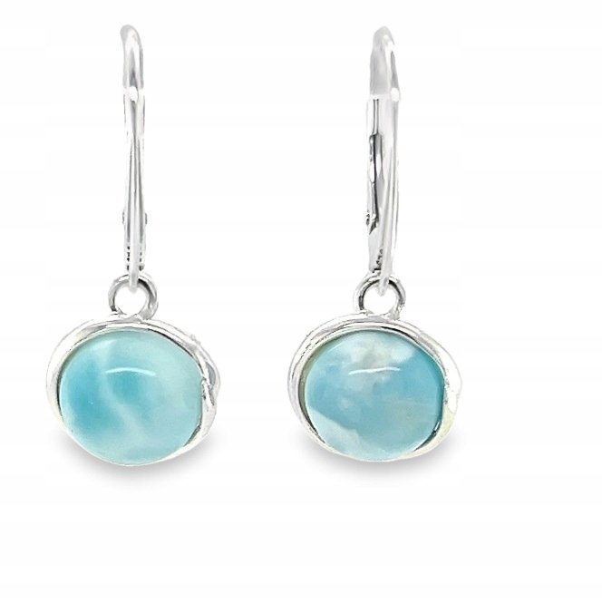 Kolczyki srebrne z larimarem zapięcie angielskie LARIMAR SREBRO 925