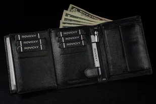 Lumarko Duży skórzany czarny portfel męski RFID — Ronaldo! - Portfele - miniaturka - grafika 13