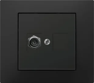 Elektro-Plast Vestra Gniazdo antenowe TV pojedyncze typ ff bez ramki podtynkowe IP20 czarny 3886-19 - Gniazdka elektryczne - miniaturka - grafika 1