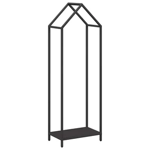 vidaXL Stojak na drewno opałowe czarny 40x25x120 cm - Wózki magazynowe - miniaturka - grafika 1