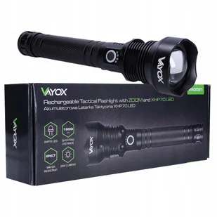 LATARKA TAKTYCZNA LED USB MOCNA 25W ZOOM VAYOX - Latarki - miniaturka - grafika 1
