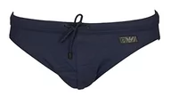 Kąpielówki męskie - Emporio Armani Swimwear Men's Emporio Armani Black Label Low Swim Briefs, Navy Blue, 52, granatowy - miniaturka - grafika 1