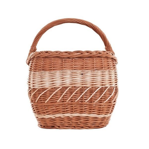 Duży Kosz Na Zakupy Z Wikliny Ekologiczna Torba Robota Ręczna Rzemieślnicza Kosz Na Grzyby 44X32 H25/36 Cm