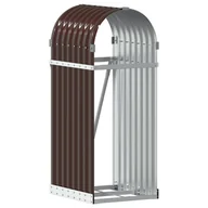 Wózki magazynowe - vidaXL Stojak na drewno, brązowy, 40x45x100 cm, stal galwanizowana - miniaturka - grafika 1