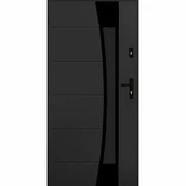 Drzwi zewnętrzne - Drzwi zewnętrzne stalowe wejściowe Lyon Black antracytowe 80 lewe Pantor - miniaturka - grafika 1