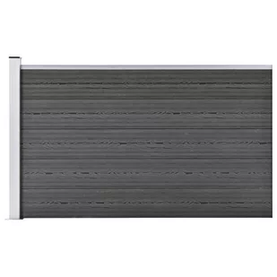 vidaxl Panel ogrodzeniowy, WPC, 175x105 cm, czarny! 148976 - Ogrodzenia - miniaturka - grafika 1